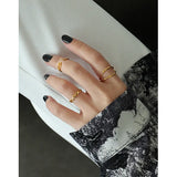 The Korean Version Of Ins Minimalist Sedential Twist S925 Pure Silver Rings Female Full Silver Rings