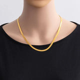 Tarnish Free 18K Gold Plated Stainless Steel Jewelry Chain Necklace Herringbone Chain Necklace