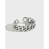 S925 Sterling Silver Ring Factory Direct Selling Old Vintage Chain Ring Open Student Silver Ring