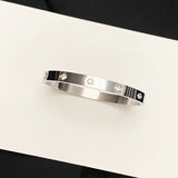 New Korean Version Trend Ladies Stainless Steel Jewelry 18k Gold Full Diamond Bracelet Couple Rose Gold Bangle