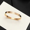 New Korean Version Trend Ladies Stainless Steel Jewelry 18k Gold Full Diamond Bracelet Couple Rose Gold Bangle