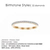 Simple Fashionable Minimalist Stainless Steel Crystal 12 Colors Rhinestone Ring Dainty Birthstone Ring Women's