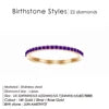 Simple Fashionable Minimalist Stainless Steel Crystal 12 Colors Rhinestone Ring Dainty Birthstone Ring Women's