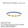 Simple Fashionable Minimalist Stainless Steel Crystal 12 Colors Rhinestone Ring Dainty Birthstone Ring Women's