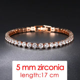 Tennis Chain Bracelets For Women Fashion Small Cubic Zircon Crystal Rose Gold Color Wedding Party Friends Gift Jewelry KC128M