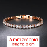 Tennis Chain Bracelets For Women Fashion Small Cubic Zircon Crystal Rose Gold Color Wedding Party Friends Gift Jewelry KC128M