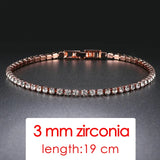 Tennis Chain Bracelets For Women Fashion Small Cubic Zircon Crystal Rose Gold Color Wedding Party Friends Gift Jewelry KC128M