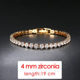 Tennis Chain Bracelets For Women Fashion Small Cubic Zircon Crystal Rose Gold Color Wedding Party Friends Gift Jewelry KC128M