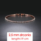 Tennis Chain Bracelets For Women Fashion Small Cubic Zircon Crystal Rose Gold Color Wedding Party Friends Gift Jewelry KC128M